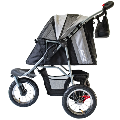 innopet-comfort-air-eco-hundebuggy-schwarz-grau-vorne-geschlossen