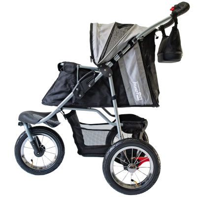 innopet-comfort-air-eco-hundebuggy-schwarz-grau-vorne-offen