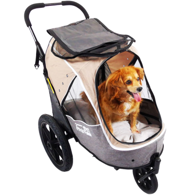 innopet-sporty-trailer-evolution-hundebuggy-beige-mit-orthopaedischem-kissen