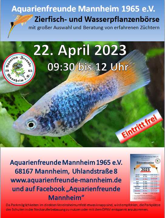 Fischbörse der Aquarienfreunde Mannheim