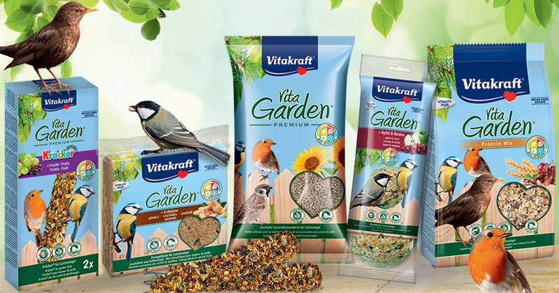 Vitakraft Vita Garden® - Premium-Sortiment speziell für freilebende Vögel. Bild: Vitakraft