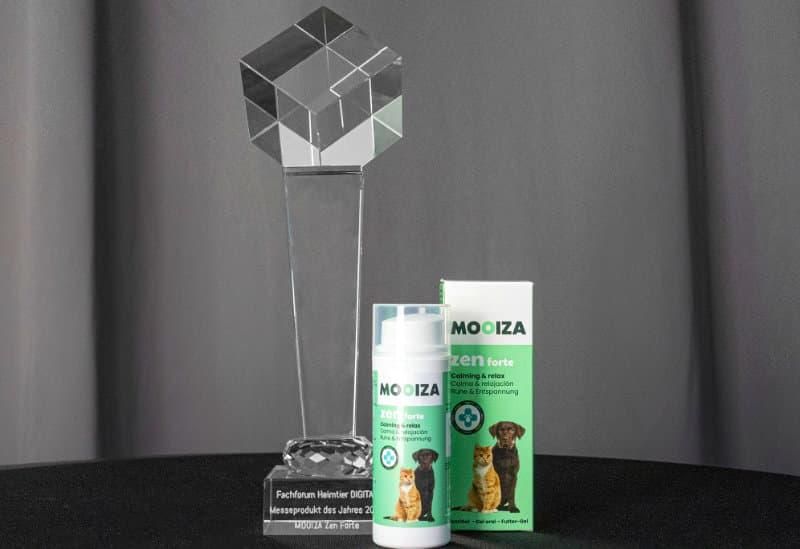 Mit ihrem Produkt „Zen Forte“ gewinnt die Marke MOOIZA die Auszeichnung „Messeprodukt des Jahres“ des Fachforum Heimtier DIGITAL 2024. Foto: takefive-media