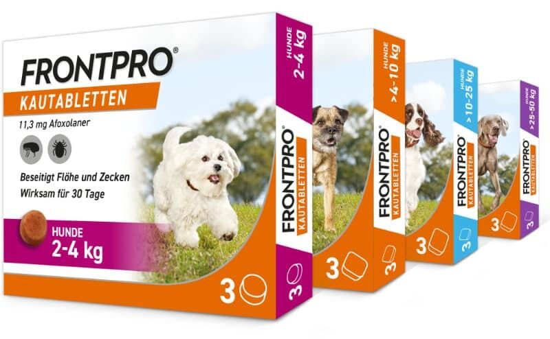 Rezeptfreier Zeckenschutz als Kautablette für Hunde. Grafik: Frontline