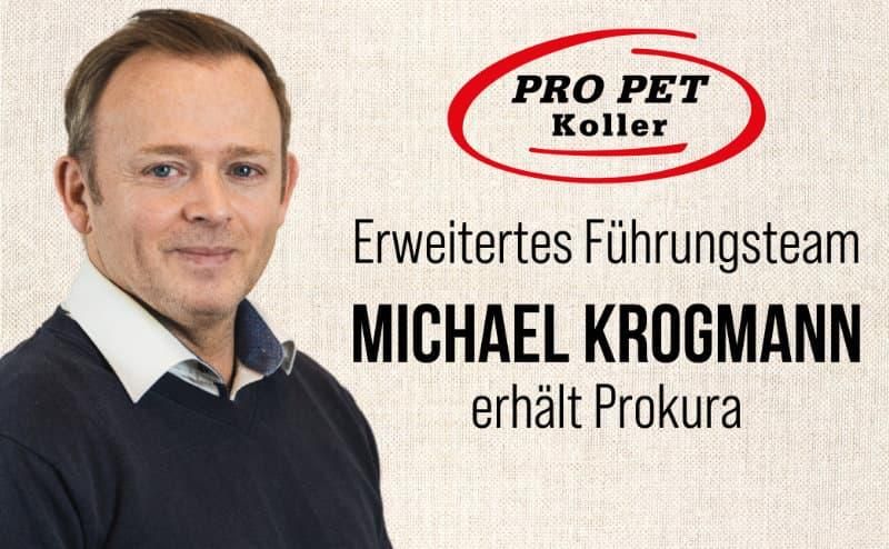 Michael Krogmann ist bereits seit 2020 als Key Account Manager bei Pro Pet Koller beschäftigt und erhält nun eine erweiterte Handlungsvollmacht. Grafik: Michael Krogmann/ Pro Pet Koller